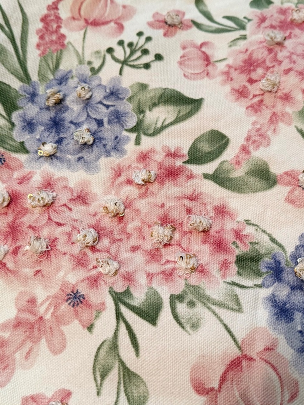 Everyday Floral Canvas Tote Bag in Pink and Cream - Picture 5 of 8